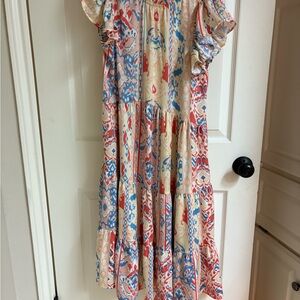 Pinch Multicolor Patterned Maxi Dress